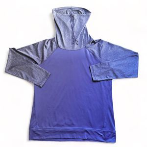 PRO PLAYER Drawstring Cowl Neck Periwinkle Blue Activewear Size L